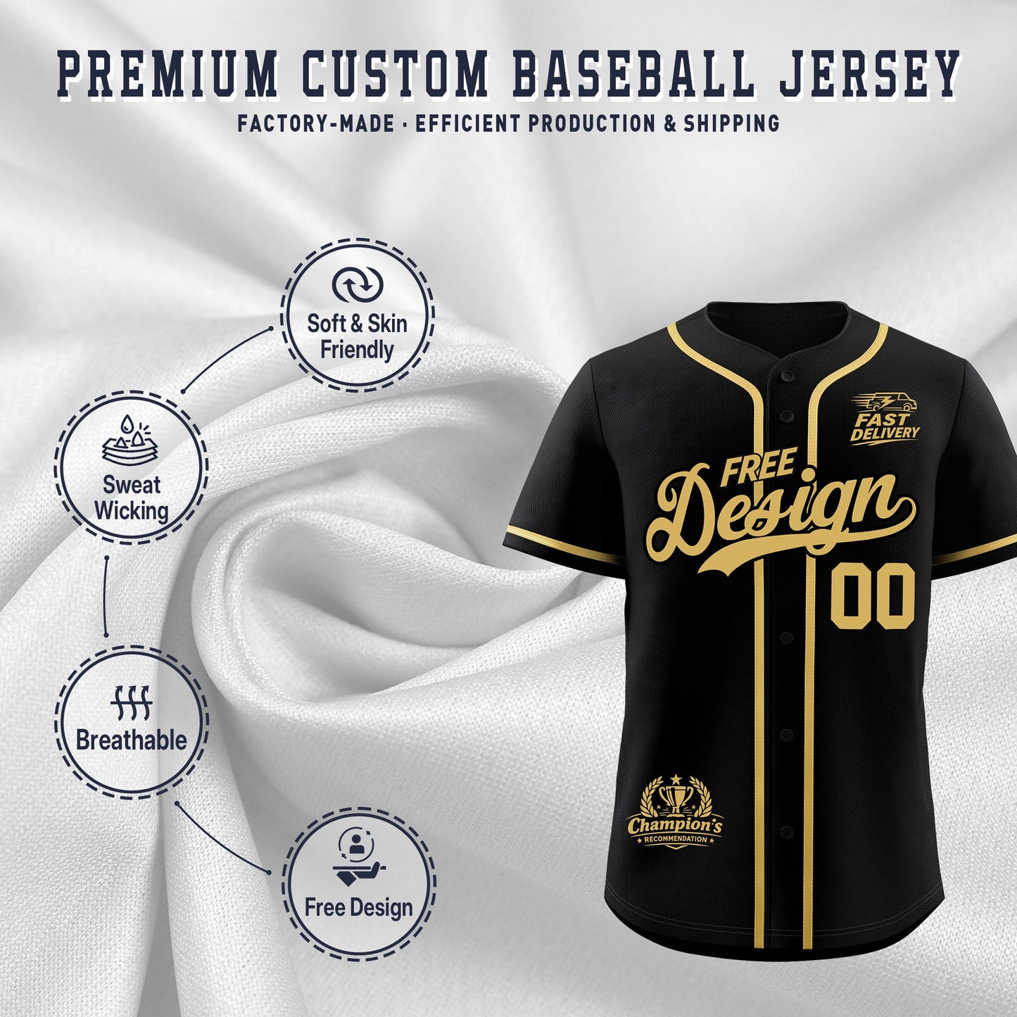 Custom Black Khaki Classic Style Baseball Jersey Stitched Sports Uniform Personalized For Teams