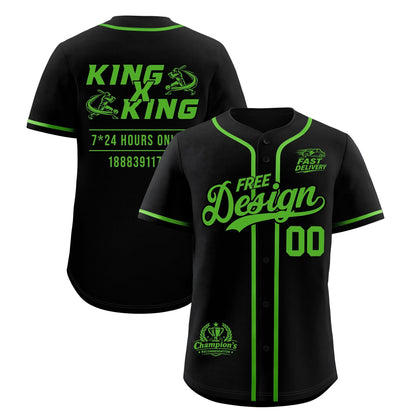 Custom Black Light Green Classic Style Baseball Jersey Stitched Sports Uniform Personalized For Teams
