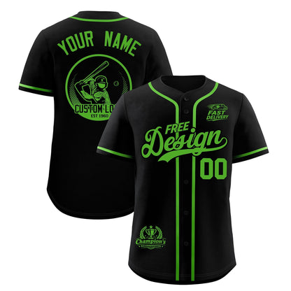 Custom Black Light Green Classic Style Baseball Jersey Stitched Sports Uniform Personalized For Teams