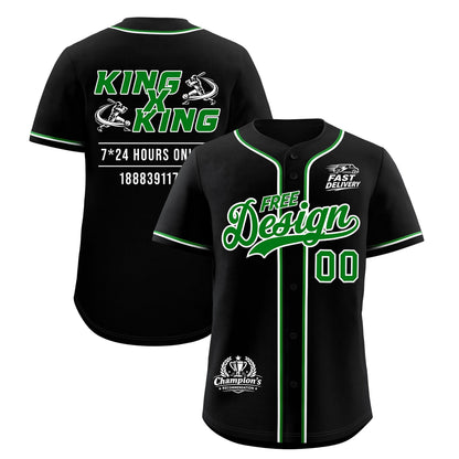 Custom Black Kelly Green Classic Style Baseball Jersey Stitched Sports Uniform Personalized For Teams