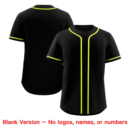 Custom Black Fluorescent Green Classic Style Baseball Jersey Stitched Sports Uniform Personalized For Teams