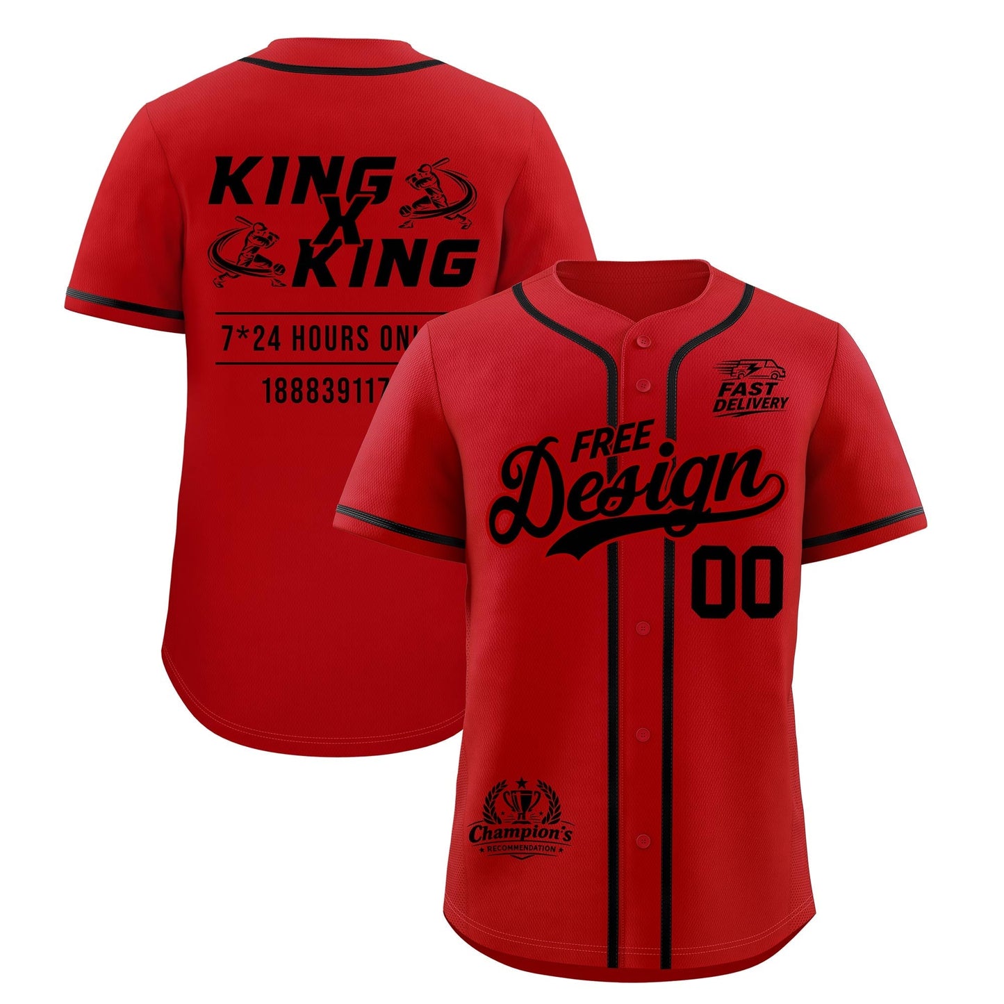 Custom Red Black Classic Style Baseball Jersey Stitched Sports Uniform Personalized For Teams