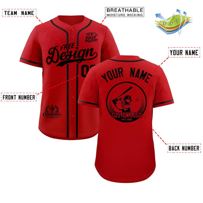 Custom Red Black Classic Style Baseball Jersey Stitched Sports Uniform Personalized For Teams