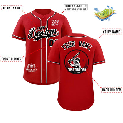 Custom Red Black White Classic Style Baseball Jersey Stitched Sports Uniform Personalized For Teams