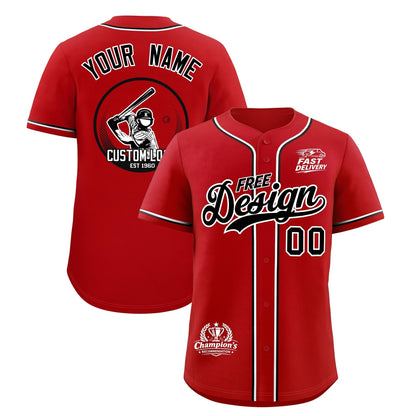 Custom Red Black White Classic Style Baseball Jersey Stitched Sports Uniform Personalized For Teams