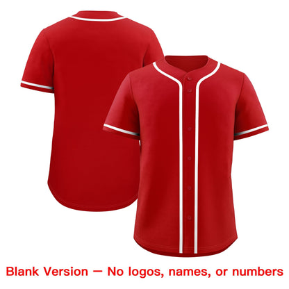 Custom Red White Classic Style Baseball Jersey Stitched Sports Uniform Personalized For Teams