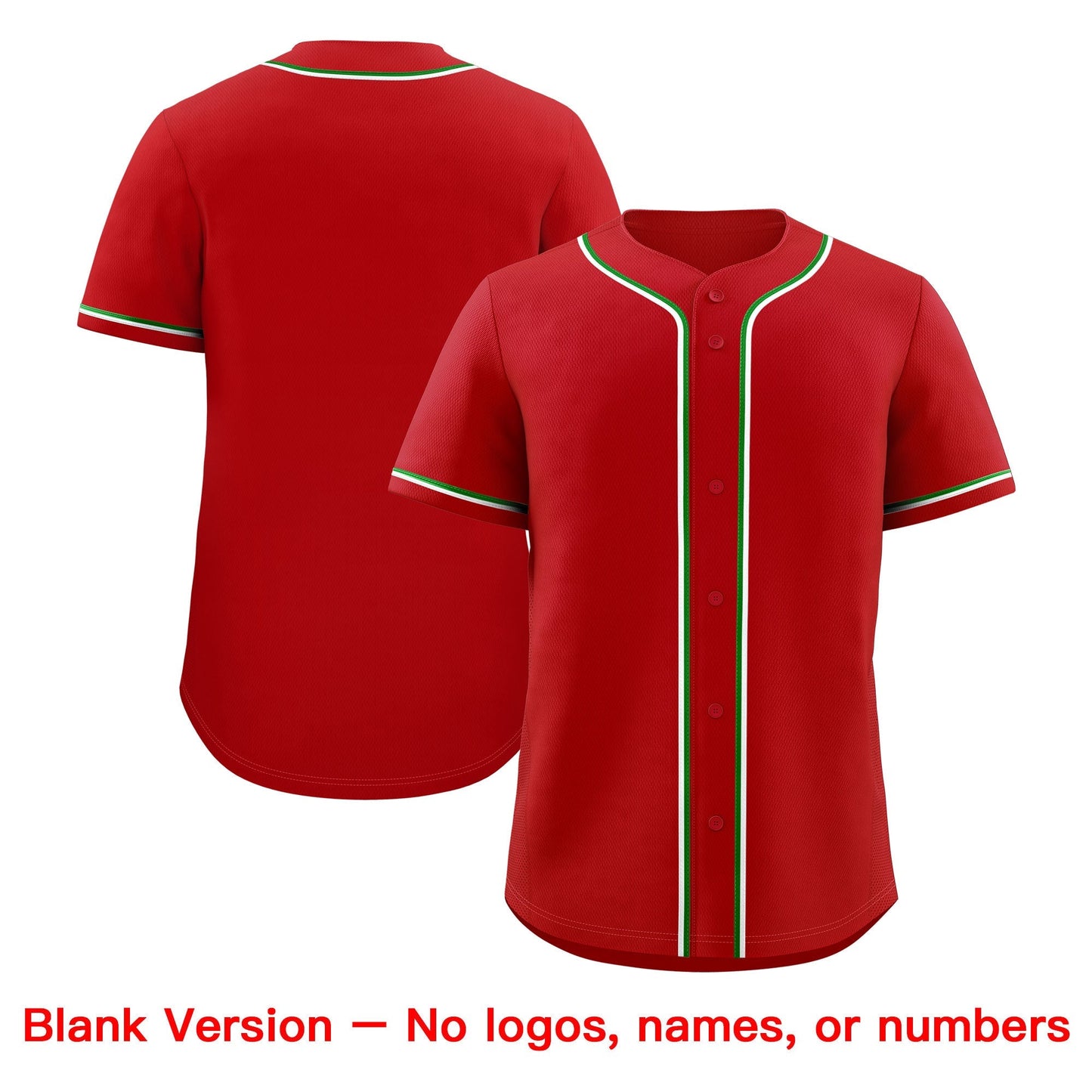 Custom Red Kelly Green Classic Style Baseball Jersey Stitched Sports Uniform Personalized For Teams