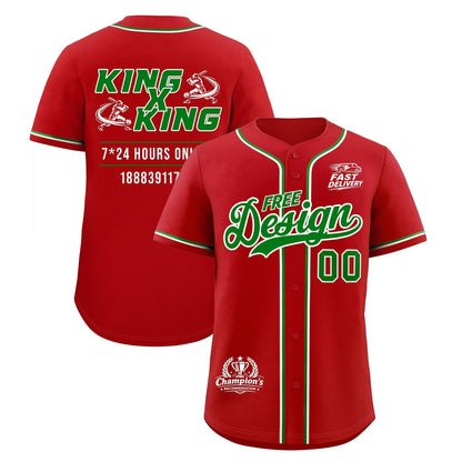 Custom Red Kelly Green Classic Style Baseball Jersey Stitched Sports Uniform Personalized For Teams