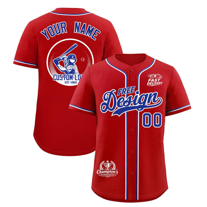 Custom Red Royal Classic Style Baseball Jersey Stitched Sports Uniform Personalized For Teams
