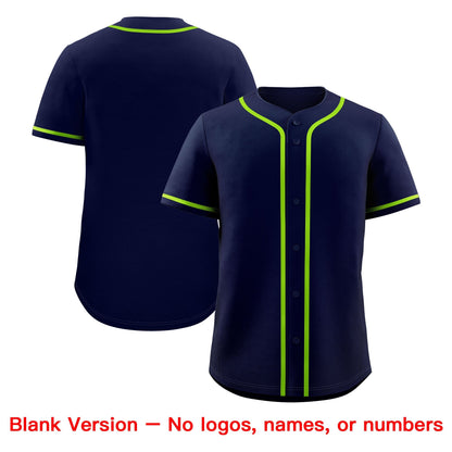 Custom Navy Neon Green Classic Style Baseball Jersey Stitched Sports Uniform Personalized For Teams