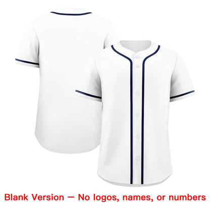 Custom White Navy Classic Style Baseball Jersey Stitched Sports Uniform Personalized For Teams