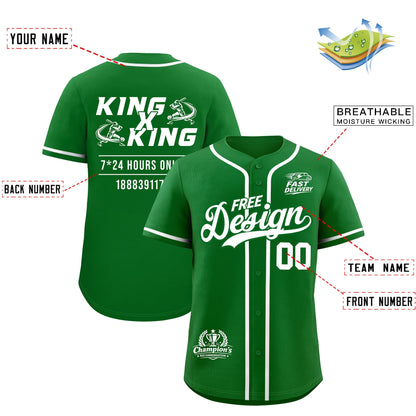 Custom Kelly Green White Classic Style Baseball Jersey Stitched Sports Uniform Personalized For Teams