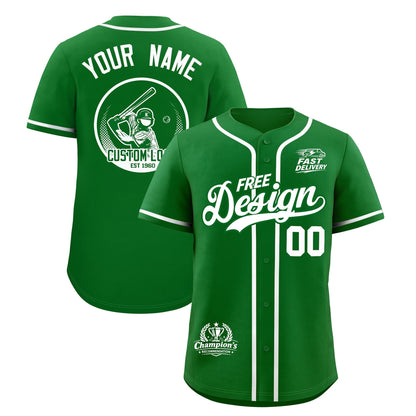 Custom Kelly Green WHIte Classic Style Baseball Jersey Stitched Sports Uniform Personalized For Teams
