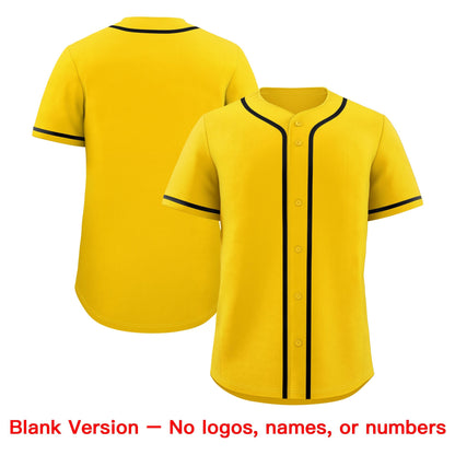Custom Yellow Black Classic Style Baseball Jersey Stitched Sports Uniform Personalized For Teams