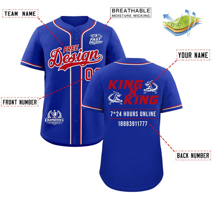 Custom Royal Red Classic Style Baseball Jersey Stitched Sports Uniform Personalized For Teams