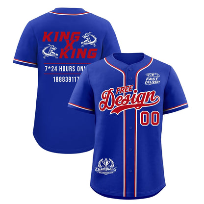 Custom Royal Red Classic Style Baseball Jersey Stitched Sports Uniform Personalized For Teams