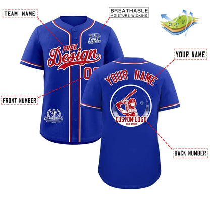 Custom Royal Red White Classic Style Baseball Jersey Stitched Sports Uniform Personalized For Teams