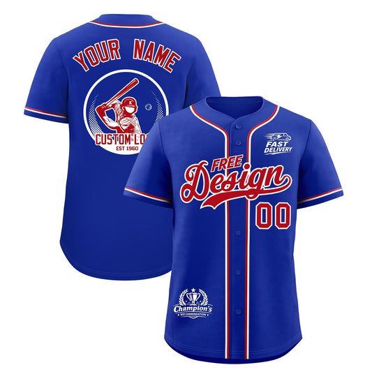 Custom Royal Red White Classic Style Baseball Jersey Stitched Sports Uniform Personalized For Teams