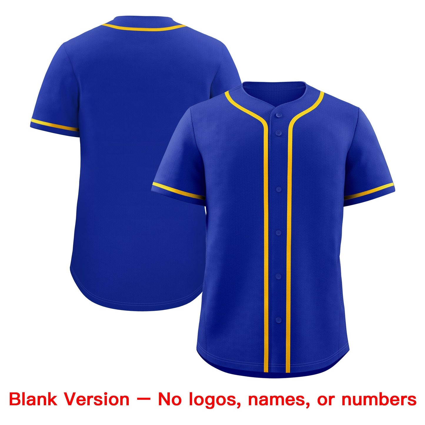 Custom Royal Yellow Classic Style Baseball Jersey Stitched Sports Uniform Personalized For Teams