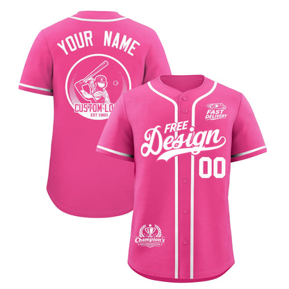 Custom Pink White Classic Style Baseball Jersey Stitched Sports Uniform Personalized For Teams