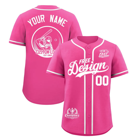 Custom Pink White Classic Style Baseball Jersey Stitched Sports Uniform Personalized For Teams