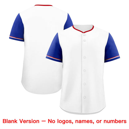Custom White Royal Red Classic Style Baseball Jersey Stitched Sports Uniform Personalized For Teams