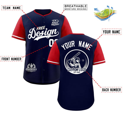 Custom Navy White Classic Style Baseball Jersey Stitched Sports Uniform Personalized For Teams