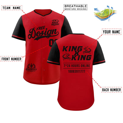 Custom Red Black Classic Style Baseball Jersey Stitched Sports Uniform Personalized For Teams