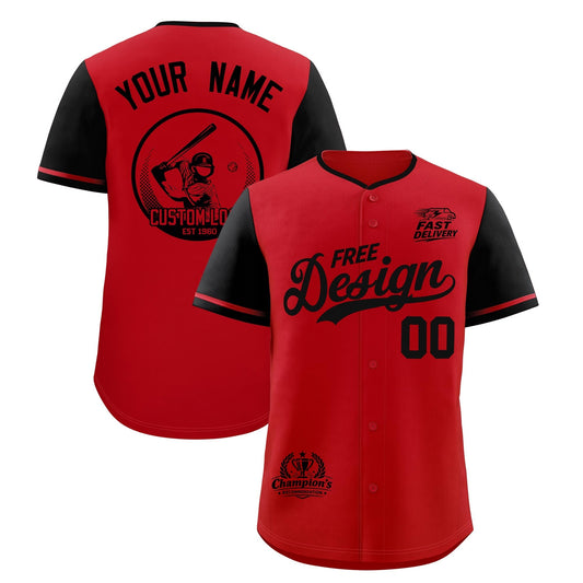 Custom Red Black Classic Style Baseball Jersey Stitched Sports Uniform Personalized For Teams