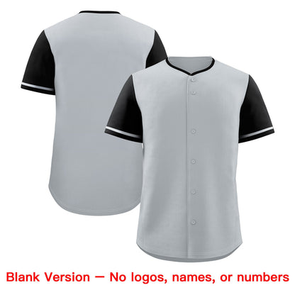 Custom Gray Black Classic Style Baseball Jersey Stitched Sports Uniform Personalized For Teams