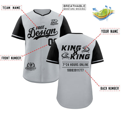 Custom Gray Black Classic Style Baseball Jersey Stitched Sports Uniform Personalized For Teams