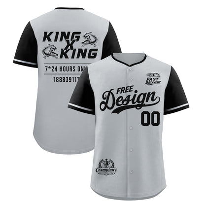 Custom Gray Black Classic Style Baseball Jersey Stitched Sports Uniform Personalized For Teams