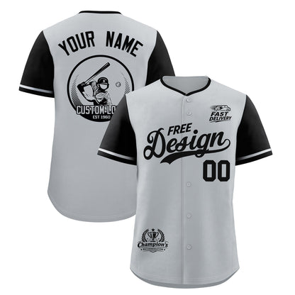 Custom Gray Black Classic Style Baseball Jersey Stitched Sports Uniform Personalized For Teams