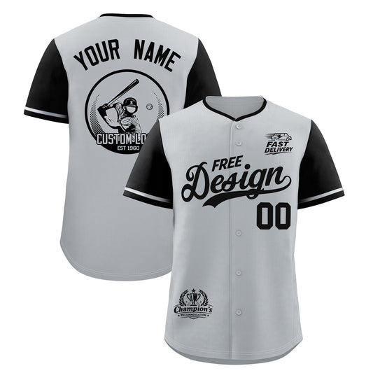 Custom Gray Black Classic Style Baseball Jersey Stitched Sports Uniform Personalized For Teams