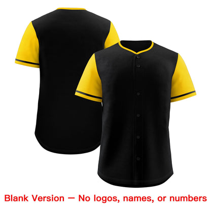 Custom Black Yellow Classic Style Baseball Jersey Stitched Sports Uniform Personalized For Teams