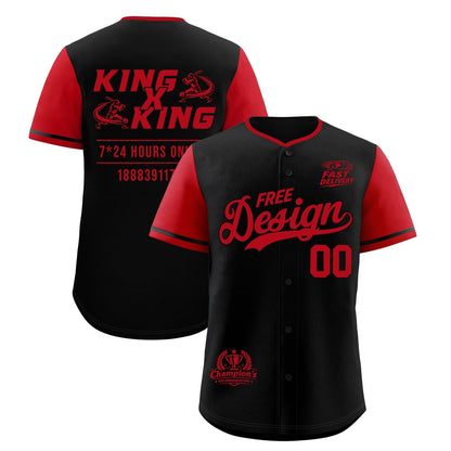 Custom Black Red Classic Style Baseball Jersey Stitched Sports Uniform Personalized For Teams