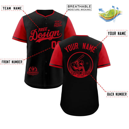 Custom Black Red Classic Style Baseball Jersey Stitched Sports Uniform Personalized For Teams