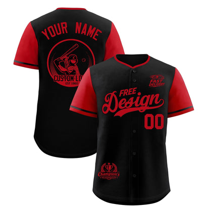 Custom Black Red Classic Style Baseball Jersey Stitched Sports Uniform Personalized For Teams