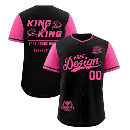Custom Black Pink Classic Style Baseball Jersey Stitched Sports Uniform Personalized For Teams