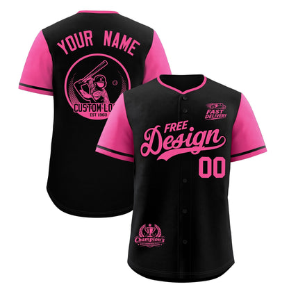 Custom Black Pink Classic Style Baseball Jersey Stitched Sports Uniform Personalized For Teams