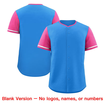 Custom Light Blue White Pink Classic Style Baseball Jersey Stitched Sports Uniform Personalized For Teams