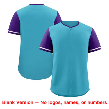 Custom Sky Blue White Purple Classic Style Baseball Jersey Stitched Sports Uniform Personalized For Teams