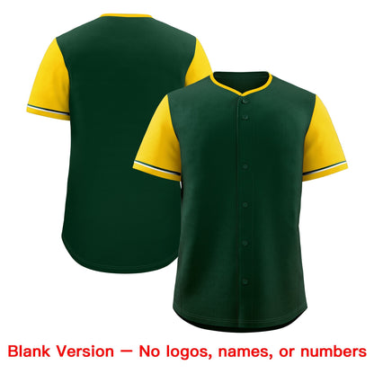 Custom Green Yellow Classic Style Baseball Jersey Stitched Sports Uniform Personalized For Teams