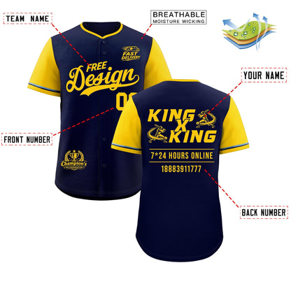 Custom Navy Powder Blue Classic Style Baseball Jersey Stitched Sports Uniform Personalized For Teams