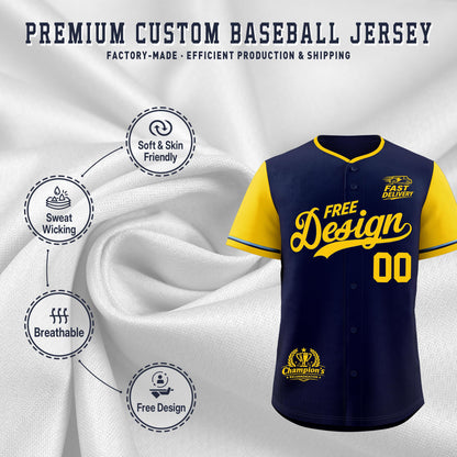 Custom Navy Powder Blue Classic Style Baseball Jersey Stitched Sports Uniform Personalized For Teams