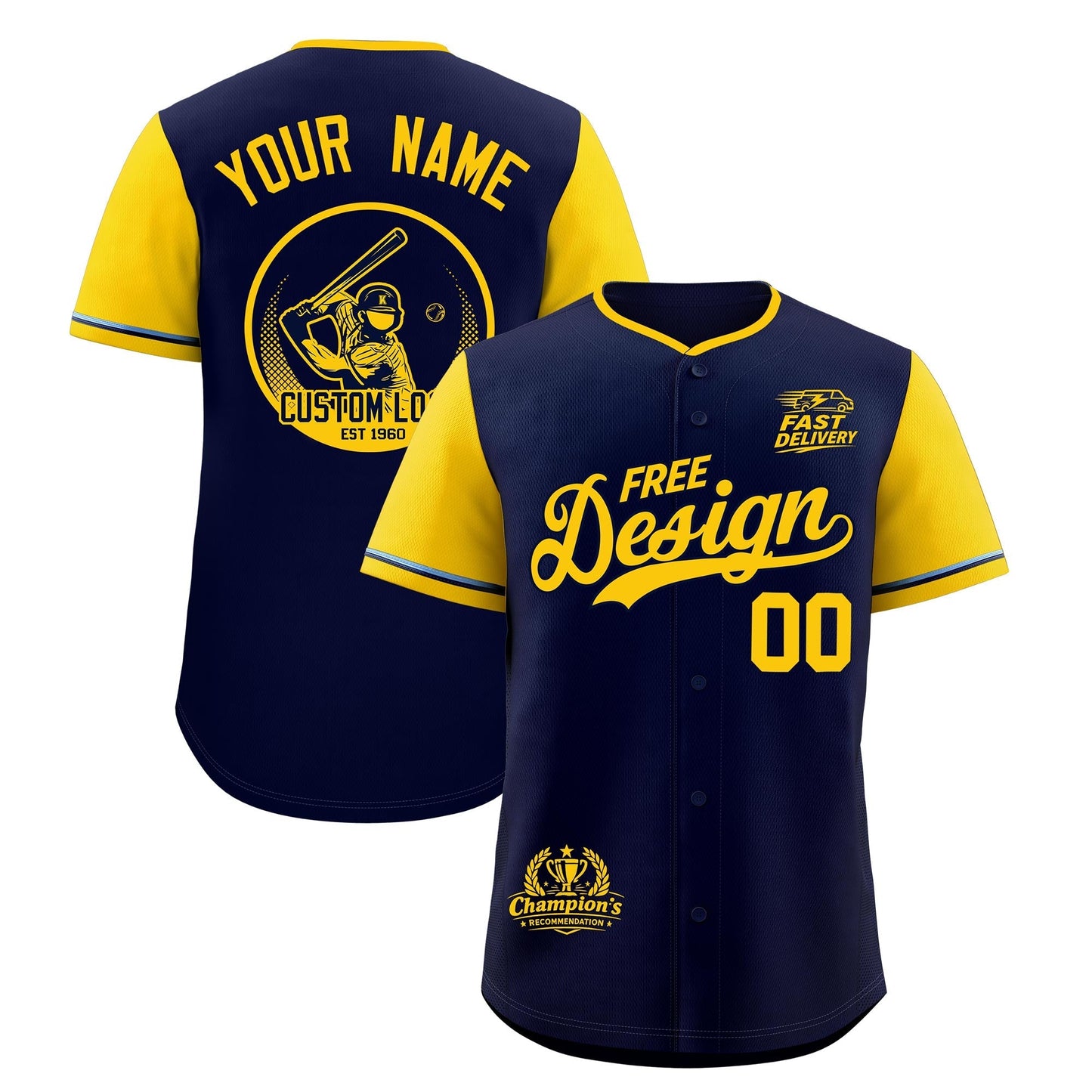 Custom Navy Powder Blue Classic Style Baseball Jersey Stitched Sports Uniform Personalized For Teams