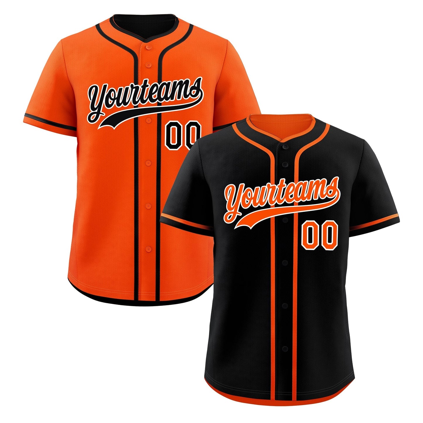 Custom Orange Black Reversible Baseball Jersey Classic Style Add Team Name & Player Number Moisture-Wicking