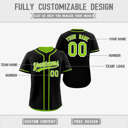 Custom Neon Green Black Reversible Baseball Jersey Classic Style For Youth Team Design Service