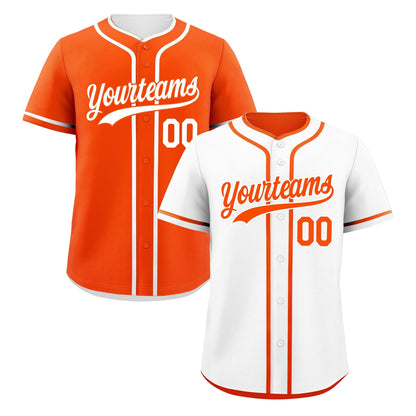 Custom Orange Reversible Baseball Jersey Classic Style For Youth Team Design Service
