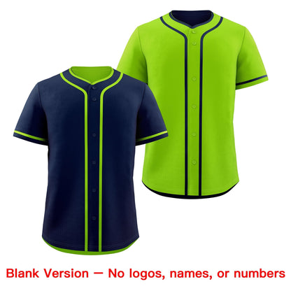Custom Neon Green White Reversible Baseball Jersey Classic Style Add Team Name & Player Number Moisture-Wicking
